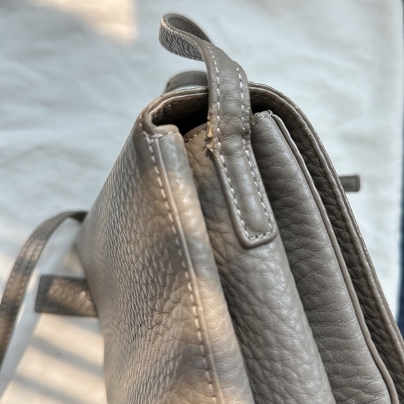 AUX Auxiliary Aritzia) Calisch Cow Leather Grey CrossBody Shoulder Bag Purse - Picture 5 of 11